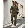 COOFANDY Men’s Tracksuits 2 Piece Casual Athletic Sweatsuit Quarter Zip Pullover Long Sleeve Running Sport Outfits(Army Green)