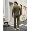 COOFANDY Men’s Tracksuits 2 Piece Casual Athletic Sweatsuit Quarter Zip Pullover Long Sleeve Running Sport Outfits(Army Green)