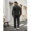COOFANDY Men’s Tracksuits 2 Piece Casual Athletic Sweatsuit Quarter Zip Pullover Long Sleeve Running Sport Outfits(Black)