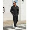 COOFANDY Men’s Tracksuits 2 Piece Casual Athletic Sweatsuit Quarter Zip Pullover Long Sleeve Running Sport Outfits(Black)