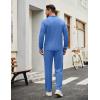 COOFANDY Men’s Tracksuits 2 Piece Casual Athletic Sweatsuit Quarter Zip Pullover Long Sleeve Running Sport Outfits(Blue)