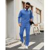 COOFANDY Men’s Tracksuits 2 Piece Casual Athletic Sweatsuit Quarter Zip Pullover Long Sleeve Running Sport Outfits(Blue)