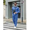 COOFANDY Men’s Tracksuits 2 Piece Casual Athletic Sweatsuit Quarter Zip Pullover Long Sleeve Running Sport Outfits(Blue)