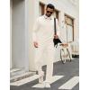 COOFANDY Men’s Tracksuits 2 Piece Casual Athletic Sweatsuit Quarter Zip Pullover Long Sleeve Running Sport Outfits(Cream)