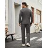 COOFANDY Men’s Tracksuits 2 Piece Casual Athletic Sweatsuit Quarter Zip Pullover Long Sleeve Running Sport Outfits(Dark Grey)