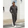 COOFANDY Men’s Tracksuits 2 Piece Casual Athletic Sweatsuit Quarter Zip Pullover Long Sleeve Running Sport Outfits(Dark Grey)