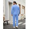 COOFANDY Men’s Tracksuits 2 Piece Casual Athletic Sweatsuit Quarter Zip Pullover Long Sleeve Running Sport Outfits(Light Blue)