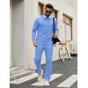 COOFANDY Men’s Tracksuits 2 Piece Casual Athletic Sweatsuit Quarter Zip Pullover Long Sleeve Running Sport Outfits(Light Blue)