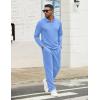 COOFANDY Men’s Tracksuits 2 Piece Casual Athletic Sweatsuit Quarter Zip Pullover Long Sleeve Running Sport Outfits(Light Blue)