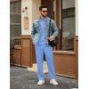 COOFANDY Men’s Tracksuits 2 Piece Casual Athletic Sweatsuit Quarter Zip Pullover Long Sleeve Running Sport Outfits(Light Blue)