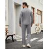 COOFANDY Men’s Tracksuits 2 Piece Casual Athletic Sweatsuit Quarter Zip Pullover Long Sleeve Running Sport Outfits(Light Grey)