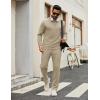COOFANDY Men’s Tracksuits 2 Piece Casual Athletic Sweatsuit Quarter Zip Pullover Long Sleeve Running Sport Outfits(Light Khaki)
