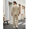 COOFANDY Men’s Tracksuits 2 Piece Casual Athletic Sweatsuit Quarter Zip Pullover Long Sleeve Running Sport Outfits(Light Khaki)