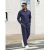 COOFANDY Men’s Tracksuits 2 Piece Casual Athletic Sweatsuit Quarter Zip Pullover Long Sleeve Running Sport Outfits(Navy Blue)