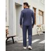 COOFANDY Men’s Tracksuits 2 Piece Casual Athletic Sweatsuit Quarter Zip Pullover Long Sleeve Running Sport Outfits(Navy Blue)