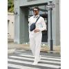 COOFANDY Men’s Tracksuits 2 Piece Casual Athletic Sweatsuit Quarter Zip Pullover Long Sleeve Running Sport Outfits(White)