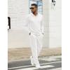 COOFANDY Men’s Tracksuits 2 Piece Casual Athletic Sweatsuit Quarter Zip Pullover Long Sleeve Running Sport Outfits(White)