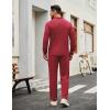 COOFANDY Men’s Tracksuits 2 Piece Casual Athletic Sweatsuit Quarter Zip Pullover Long Sleeve Running Sport Outfits(Wine Red)
