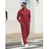 COOFANDY Men’s Tracksuits 2 Piece Casual Athletic Sweatsuit Quarter Zip Pullover Long Sleeve Running Sport Outfits(Wine Red)