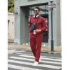 COOFANDY Men’s Tracksuits 2 Piece Casual Athletic Sweatsuit Quarter Zip Pullover Long Sleeve Running Sport Outfits(Wine Red)