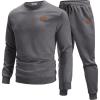 COOFANDY Mens Tracksuit 2 Piece Set Crewneck Sweatsuits Jogging Suit Sets Long Sleeve Jacquard Pullover Shirt Outfits(Dark Grey)