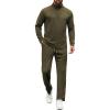 COOFANDY Men’s Tracksuits 2 Piece Casual Athletic Sweatsuit Quarter Zip Pullover Long Sleeve Running Sport Outfits(Army Green)