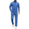COOFANDY Men’s Tracksuits 2 Piece Casual Athletic Sweatsuit Quarter Zip Pullover Long Sleeve Running Sport Outfits(Blue)