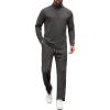 COOFANDY Men’s Tracksuits 2 Piece Casual Athletic Sweatsuit Quarter Zip Pullover Long Sleeve Running Sport Outfits(Dark Grey)