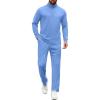 COOFANDY Men’s Tracksuits 2 Piece Casual Athletic Sweatsuit Quarter Zip Pullover Long Sleeve Running Sport Outfits(Light Blue)