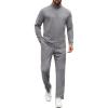 COOFANDY Men’s Tracksuits 2 Piece Casual Athletic Sweatsuit Quarter Zip Pullover Long Sleeve Running Sport Outfits(Light Grey)