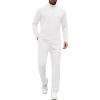 COOFANDY Men’s Tracksuits 2 Piece Casual Athletic Sweatsuit Quarter Zip Pullover Long Sleeve Running Sport Outfits(White)