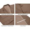 COOFANDY Men’s 2 Piece Linen Suits Set Regular Fit Casual Lightweight Linen Suit Blazer Jacket and Pants(Brown)