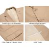 COOFANDY Men’s 2 Piece Linen Suits Set Regular Fit Casual Lightweight Linen Suit Blazer Jacket and Pants(Khaki)
