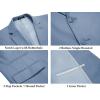 COOFANDY Men’s 2 Piece Linen Suits Set Regular Fit Casual Lightweight Linen Suit Blazer Jacket and Pants(Light Blue)