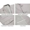 COOFANDY Men’s 2 Piece Linen Suits Set Regular Fit Casual Lightweight Linen Suit Blazer Jacket and Pants(Light Grey)