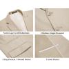 COOFANDY Men’s 2 Piece Linen Suits Set Regular Fit Casual Lightweight Linen Suit Blazer Jacket and Pants(Light Khaki)