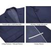 COOFANDY Men’s 2 Piece Linen Suits Set Regular Fit Casual Lightweight Linen Suit Blazer Jacket and Pants(Navy Blue)