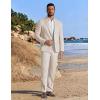 COOFANDY Men’s Linen Suits 2 Piece Regular Fit Suits Set Casual Lightweight Blazer Jacket and Pants for Summer Wedding(Beige)