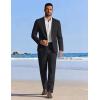 COOFANDY Men’s Linen Suits 2 Piece Regular Fit Suits Set Casual Lightweight Blazer Jacket and Pants for Summer Wedding(Black)