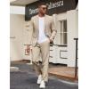COOFANDY Men’s Suits 2 Piece Classic Fit Casual Suits Sets 2 Button Blazer Jacket And Dress Pants For Wedding Business Prom(Khaki)