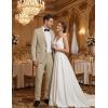 COOFANDY Men’s Suits 2 Piece Classic Fit Casual Suits Sets 2 Button Blazer Jacket And Dress Pants For Wedding Business Prom(Khaki)