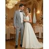 COOFANDY Men’s Suits 2 Piece Classic Fit Casual Suits Sets 2 Button Blazer Jacket And Dress Pants For Wedding Business Prom(Light Grey)