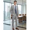 COOFANDY Men’s Suits 2 Piece Classic Fit Casual Suits Sets 2 Button Blazer Jacket And Dress Pants For Wedding Business Prom(Light Grey)