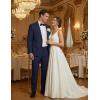 COOFANDY Men’s Suits 2 Piece Classic Fit Casual Suits Sets 2 Button Blazer Jacket And Dress Pants For Wedding Business Prom(Navy Blue)
