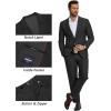 COOFANDY Men’s Suits Regular Fit 2 Piece Suit Set One Button Solid Blazer and Pants for Wedding Prom Casual Business(Black)