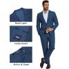 COOFANDY Men’s Suits Regular Fit 2 Piece Suit Set One Button Solid Blazer and Pants for Wedding Prom Casual Business(Blue)