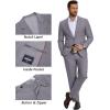 COOFANDY Men’s Suits Regular Fit 2 Piece Suit Set One Button Solid Blazer and Pants for Wedding Prom Casual Business(Light Gray)
