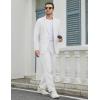 COOFANDY Men’s Suits Regular Fit 2 Piece Suit Set One Button Solid Blazer and Pants for Wedding Prom Casual Business(White)