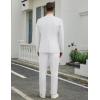 COOFANDY Men’s Suits Regular Fit 2 Piece Suit Set One Button Solid Blazer and Pants for Wedding Prom Casual Business(White)
