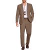 COOFANDY Men’s 2 Piece Linen Suits Set Regular Fit Casual Lightweight Linen Suit Blazer Jacket and Pants(Brown)